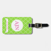 Felle Lime Monogram Bagagelabel (Voorkant horizontaal)