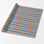 Felle meerkleuren horizontale strepen. cadeaupapier (Uitgerold)