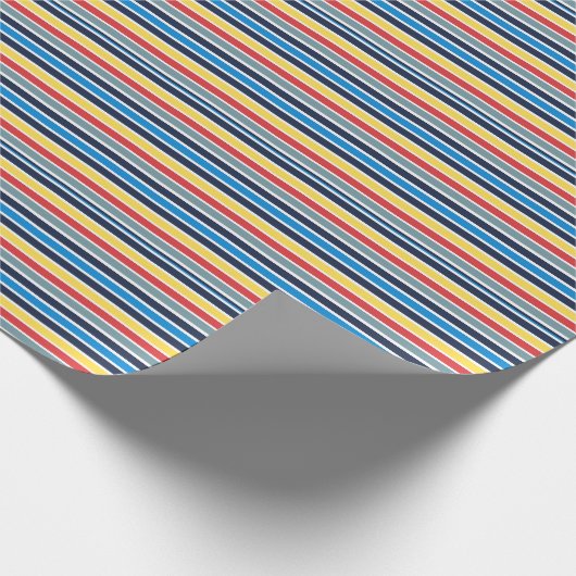 Felle meerkleuren horizontale strepen. cadeaupapier (Hoek)