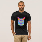 Felle moderne kat ontwerp T-shirt (Voorkant volledig)