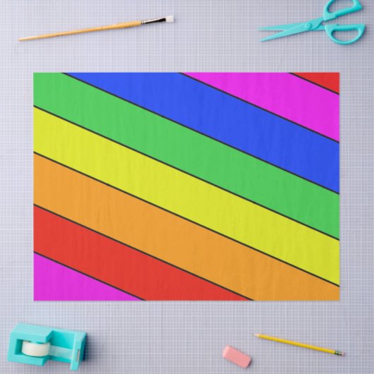 Felle mooie regenboog van STREPEN Tissuepapier (Craft)