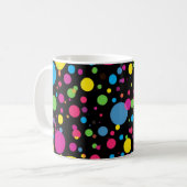 Felle multikleur polka stippen koffiemok (Voorkant links)