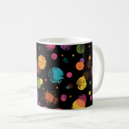 Felle multikleur polka stippen koffiemok