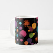 Felle multikleur polka stippen  koffiemok (Voorkant links)