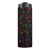 Felle multikleur polka stippen thermosbeker (Voorkant)