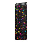Felle multikleur polka stippen thermosbeker (Gedraaid links)