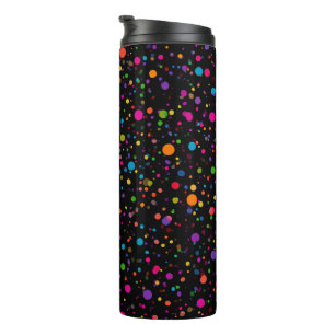 Felle multikleur polka stippen thermosbeker