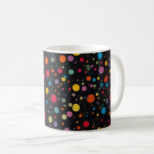 Felle multikleur stippen  koffiemok (Voorkant rechts)
