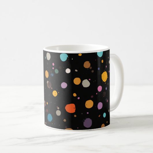 Felle multikleur stippen koffiemok (Voorkant rechts)