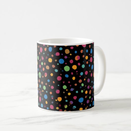 Felle multikleur stippen koffiemok (Voorkant rechts)