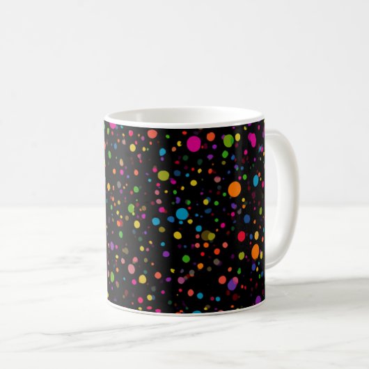 Felle multikleur stippen koffiemok (Voorkant rechts)
