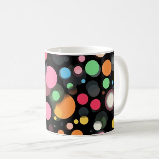 Felle multikleur stippen koffiemok (Voorkant rechts)