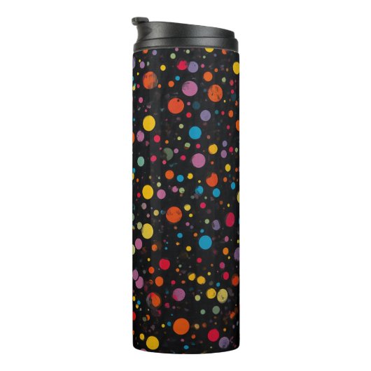 Felle Multikleur Stippen Thermosbeker (Geroteerd rechts)