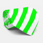 Felle neon chartreuse groene streep das (Opgerold)