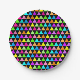 Felle Neon Kleuren Driehoekjes Feest Papieren Bord