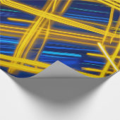 Felle neon lichtsporen chaotische digitale technol cadeaupapier (Hoek)
