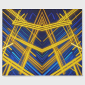 Felle neon lichtsporen chaotische digitale technol cadeaupapier (Vlak)