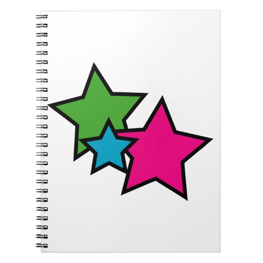 Felle Neon Ster Trio Notitieboek (Voorkant)