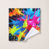 Felle neonspatten in abstracte kunst bad handdoek (Wasdoekje)