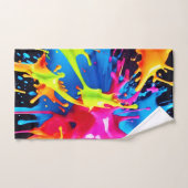 Felle neonspatten in abstracte kunst bad handdoek (Handdoek)
