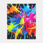 Felle neonspatten in abstracte kunst fleece deken (Voorkant)