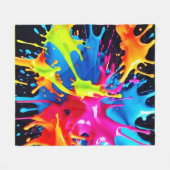Felle neonspatten in abstracte kunst fleece deken (Voorkant (Horizontaal))