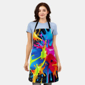Felle neonspatten in abstracte kunst schort (Gedragen)