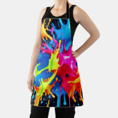 Felle neonspatten in abstracte kunst schort (Insitu)