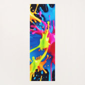 Felle neonspatten in abstracte kunst yogamat (Achterkant)