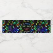 Felle neonverf spatstervormige sterrenexplosies waterfles etiket (Enkel label)