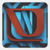 Felle Netflix-Logo op zwarte en blauwe achtergrond Vierkante Sticker (Voorkant)