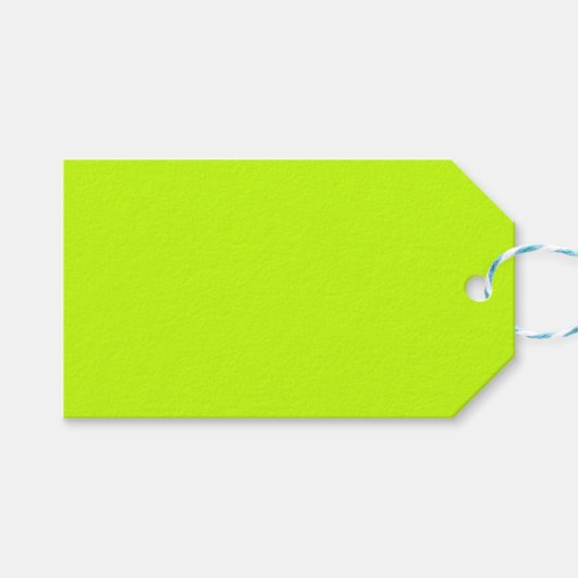Felle of neon geelgroene cadeaubijlage cadeaulabel (Voorkant (Horizontaal))
