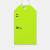 Felle of neon geelgroene cadeaubijlage cadeaulabel (Achterkant)