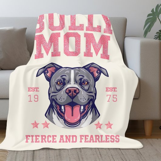 Felle Onversaagde Stierhond Moeder | Pitbull Mama Fleece Deken
