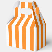 Felle oranje en witte gestreepte Halloween Bedankdoosjes (Voorkant)