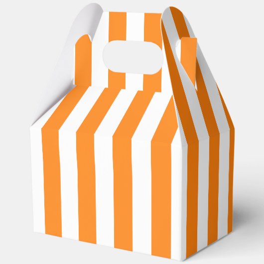 Felle oranje en witte gestreepte Halloween Bedankdoosjes (Voorkant)