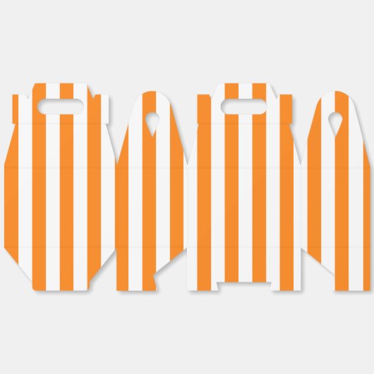 Felle oranje en witte gestreepte Halloween Bedankdoosjes (Ongevouwen)