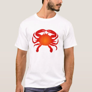 Felle oranje ombre krab silhouet t-shirt