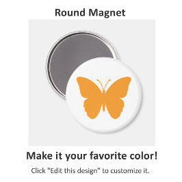Felle oranje vlinder rond magneet