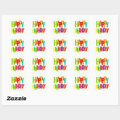 Felle overlappende verjaardagsstickers vierkante sticker