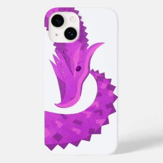 Felle paarse hart draak op wit Case-Mate iPhone case (Achterkant)