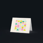 Felle pastel geometrische vormen roze aangepaste f feestdagen kaart<br><div class="desc">Moeilijke roze en groene geometrische vormen aangepaste foto kerstkaart</div>