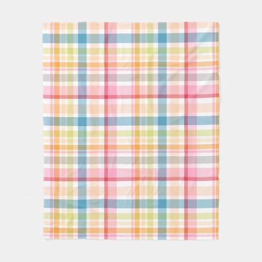 Felle pastel geruite multicleur clan tartan fleece deken (Voorkant)