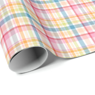 Felle pastel karostof multikleur clan tartan cadeaupapier