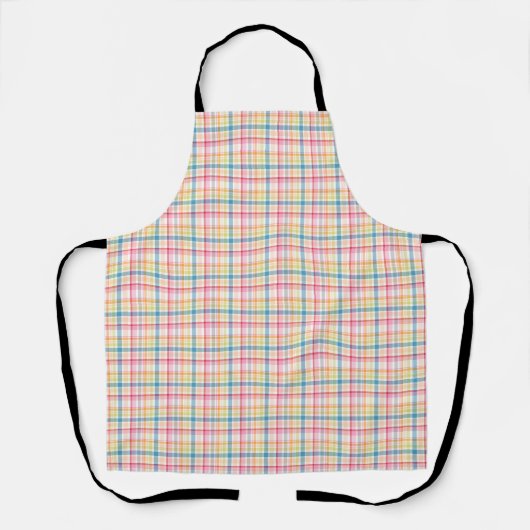 Felle pastel plaid multi-kleur clan tartan schort (Voorkant)