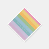 Felle Pastel Streep Paarse Aangepaste Baby Shower Servet (Hoek)