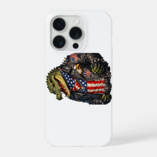 Felle Patriottische Alligator Biker Leren Jas St iPhone 15 Pro Case