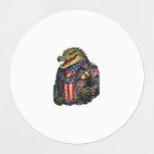 Felle Patriottische Alligator Biker Leren Jas St Labels (Design 1)