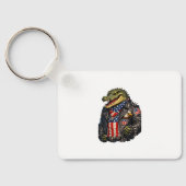 Felle Patriottische Alligator Biker Leren Jas St Sleutelhanger (Achterkant)