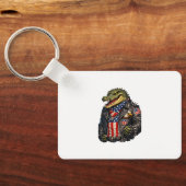 Felle Patriottische Alligator Biker Leren Jas St Sleutelhanger (Achterkant)